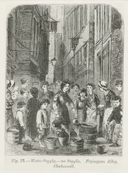 The Water Supply in Fryingpan Alley, Clerkenwell, 1864